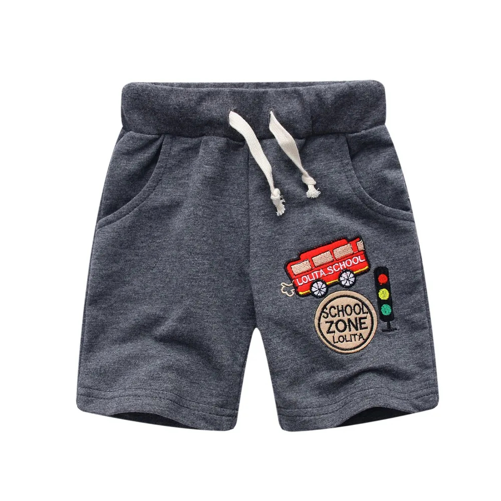 New 2017 Active Children boys Shorts Cartoon Bus Printing Motion Boy's