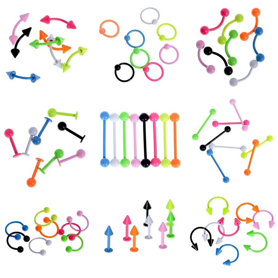8pcs/pack Stainless Barbell Nail Tongue Piercing Solid Color Nipple Bar Ring Barbell Body Jewelry Wholesale 8 Styles
8pcs/pack Stainless Barbell Nail Tongue Piercing Solid Color Nipple Bar Ring Barbell Body Jewelry Wholesale 8 Styles
