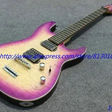 Горячее предложение! На заказ электрогитара, гриф из розового дерева, точечная инкрустация, хромированные детали, фиолетовый взрыв