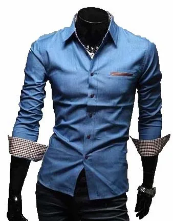 Aliexpress.com : Buy Casual Men Shirt Solid Office Wear Long Sleeve ...