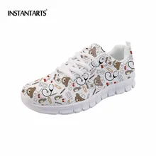 INSTANTARTS/женские весенние Сникеры с сеткой на плоской подошве со шнуровкой; белые женские туфли на плоской подошве с рисунками героев мультфильмов; туфли для медсестры с милым медведем