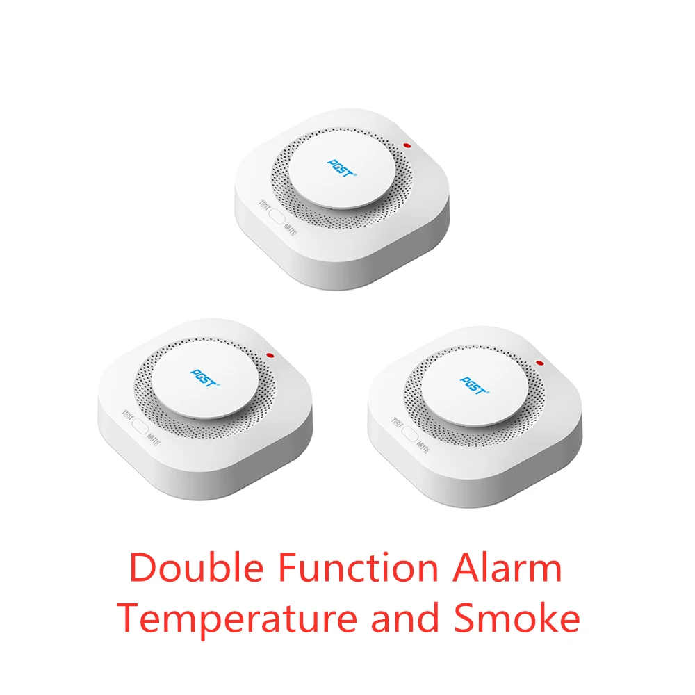 

PGST 3pcs/lot 433MHz Wireless Fire Protection Smoke Detector Alarm Sensors For RF GSM PSTN office home security Alarm Systems