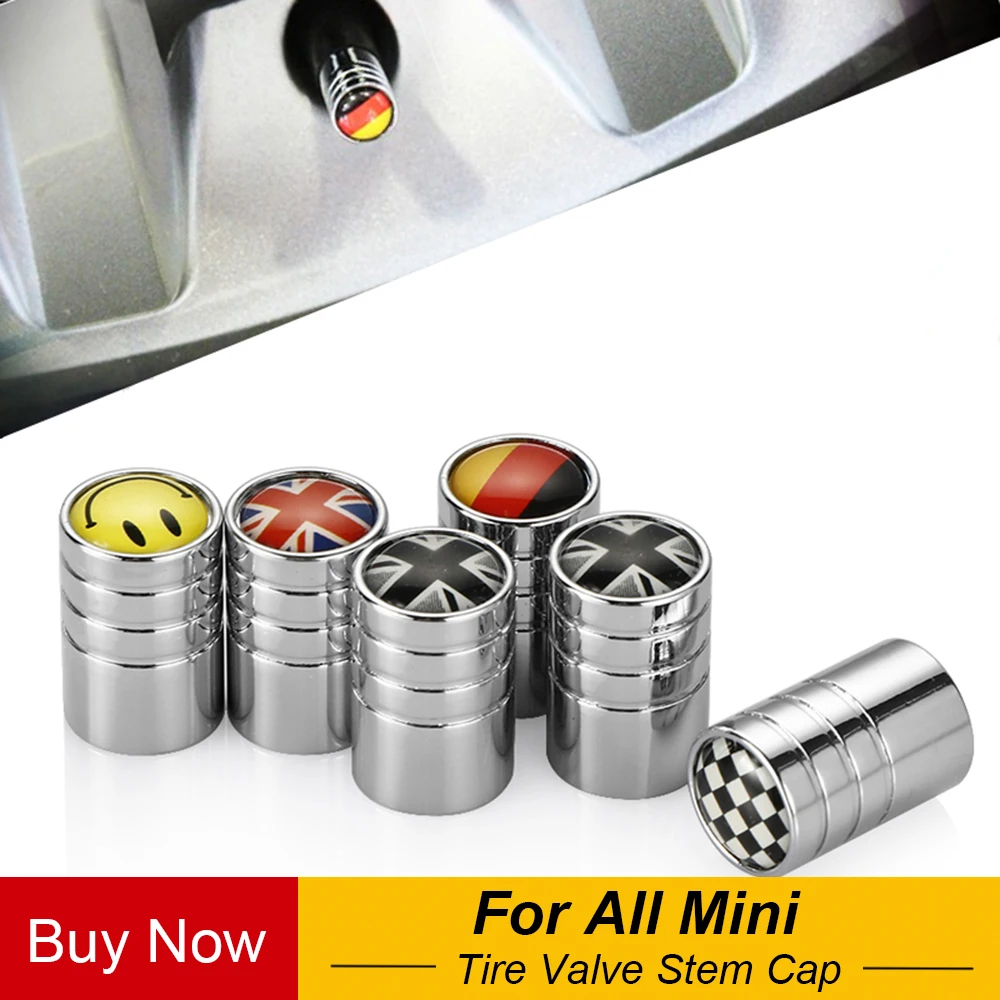 4pc BMW Mini Válvula Del Neumático Polvo Tapa Union Jack Cooper Countryman R56 R60 F54 F55