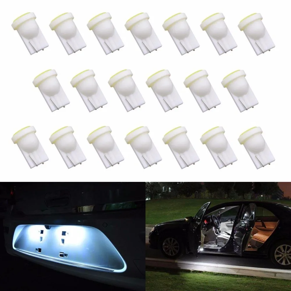 

SunTur 20pcs T10 168 194 175 2825 W5W COB LED Bulbs Instrument Cluster Signal Lights Interior Corner Side Marker Dashboard Light