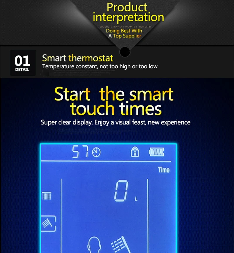 Digital Thermostatic Shower Set Controller Touch Control Panel Modern Luxury European Style SUS304 Rainfall Bathroom LedCeiling (12)