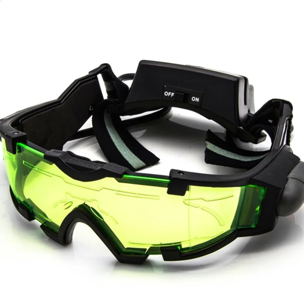 Регулируемый светодиодный Ночное видение Стекло очки мотоцикл мотогонщиков очки для охоты очки с флип-из света ветрозащитный