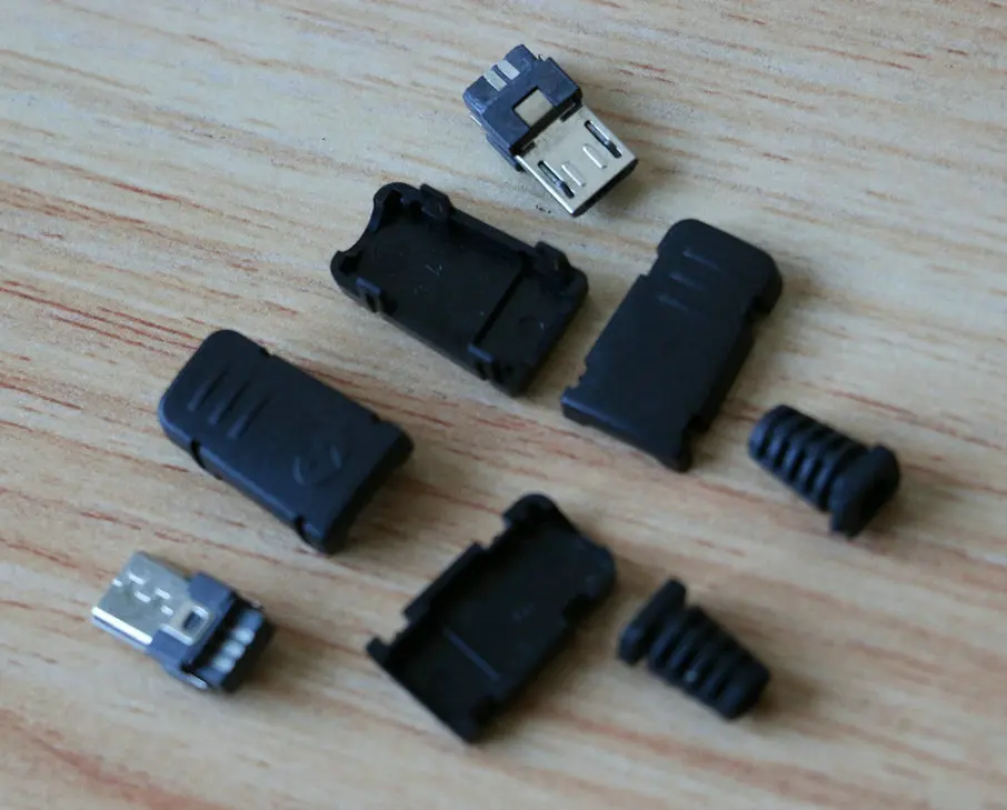 4 компл./лот прямой Черный Micro male USB b 5Pin Сварочная леска разъем-адаптер с