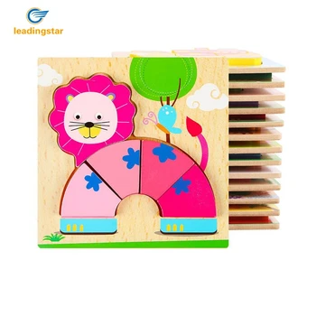 

LeadingStar Toddler Kid Educational Wooden Board Block Animal Shape 3D Jigsaw Toys zk40