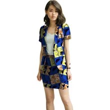 Женские костюмы с юбкой в африканском стиле, женские блейзеры с коротким рукавом в африканском стиле, куртки, женская одежда в африканском стиле по индивидуальному заказу