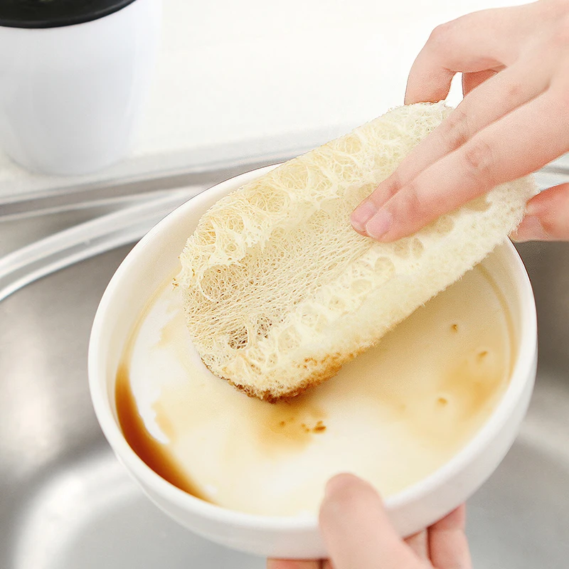 

5Pcs/lot Loofah Dish Pad Dish Washing Cleaning Scrubber Sponge Cleaner Scrub Pad Kitchen Tool Bath Brush Cup Bowl Clean Brushes