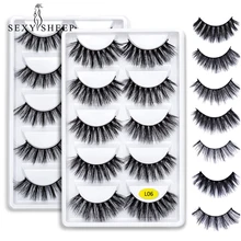 SEXYSHEEP, 5 пар, 3D норковые ресницы, натуральные накладные ресницы, 13 стилей, Мягкие Накладные ресницы, набор для макияжа, Cilios