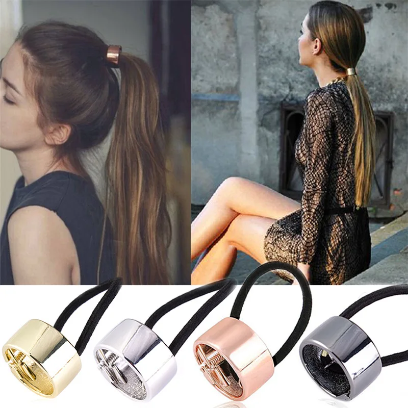 Retro Nữ Thời Trang Phụ Kiện Tóc Kim Loại Đuôi Ngựa Khóa Punk Đuôi Ngựa Giá Đỡ Vòng Tóc Thun Băng Đô Quấn Tóc|Phụ kiện tóc cho nữ| - AliExpress
