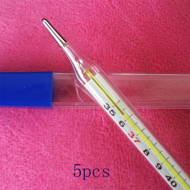 5 pcs/set Baby Mercury Thermometers Glass Safety Accurate Mercurial