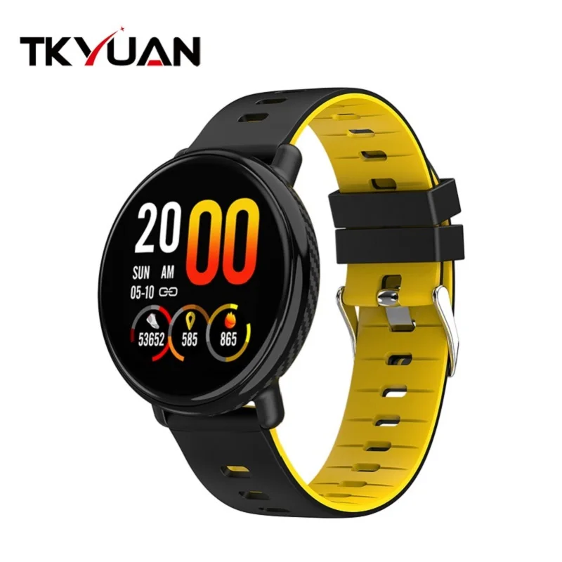

TKYUAN K1 2.5D Full HD 3D UI Touch Screen men women Smart Watch IP68 Waterproof Heart Rate Monitor Smarthwatch For Android ISO