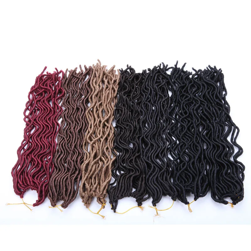 

SAMBBRAID Wavy goddess Faux locs crochet Synthetic hair 20 inches 24 Roots Curly crochet braids hair Extensions