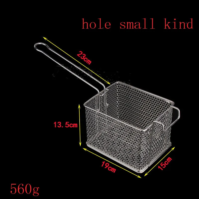 Нержавеющая сталь обжарить картофель фри ПЛОЩАДЬ корзина Кухня дуршлаг сетчатый фильтр чистая перфорации куриные крылышки шеф-повар Пособия по кулинарии пара - Цвет: hole small kind
