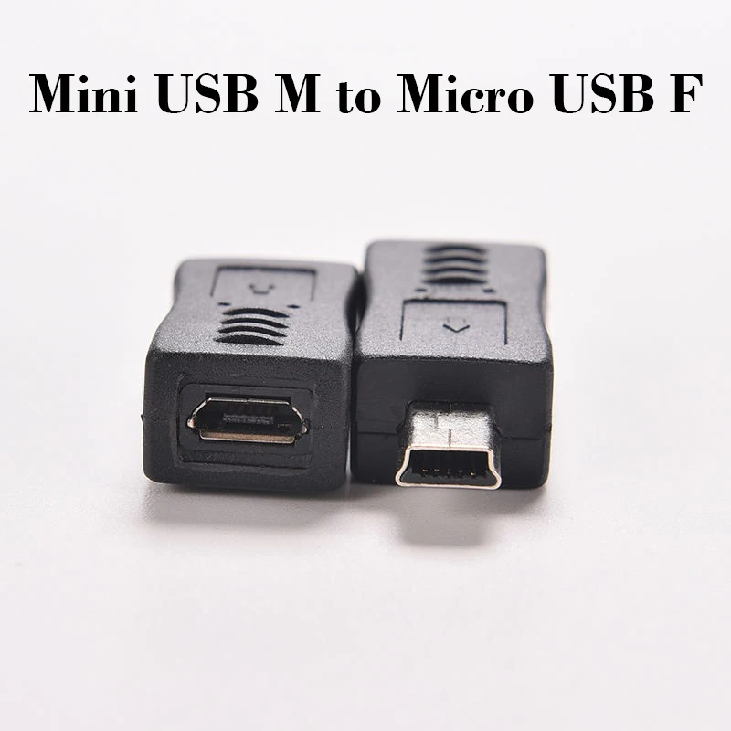1PC4 Type Black Straight L Shape Micro Mini USB Female to Mini Micro USB Male Adapter