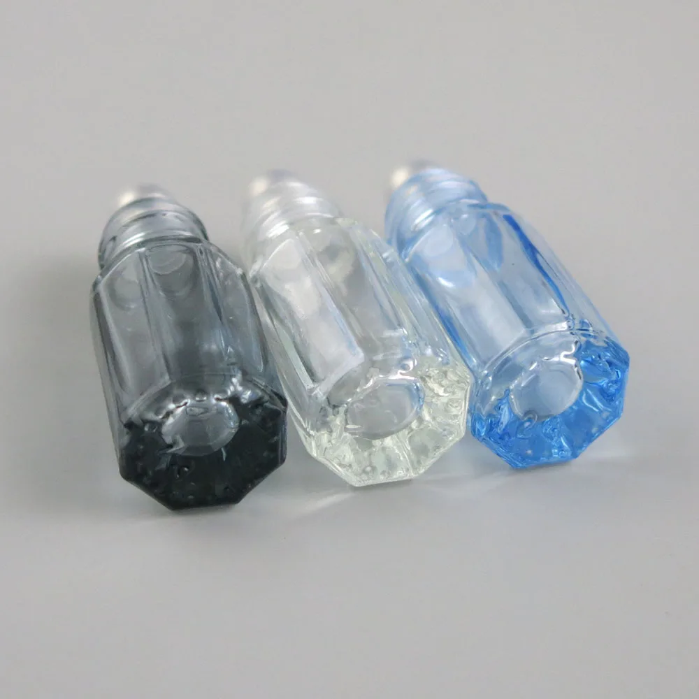 24 x 3ML Refillable Empty Clear Glass Essential Oil Roller Bottles with Metal Balls 3cc Small 2