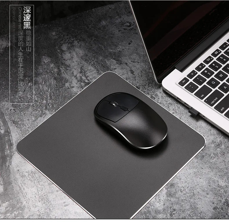 K1 алюминиевый сплав зарядка беспроводная мышь USB Тихая металлическая мышь+ металлический коврик для мыши