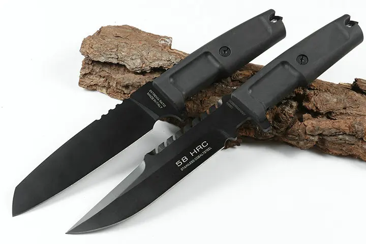 

Mengoing Black Titanium Mechanical Blade Tactical Warfare Knife ABS Sheath Survival Fixed Blade Knife Necessary Tools