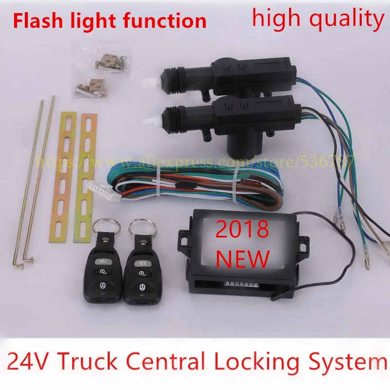 

With Flash light! 24V Truck central lock system DC24V door Actuator Remote Contral Remote Key long-range switch door lock system