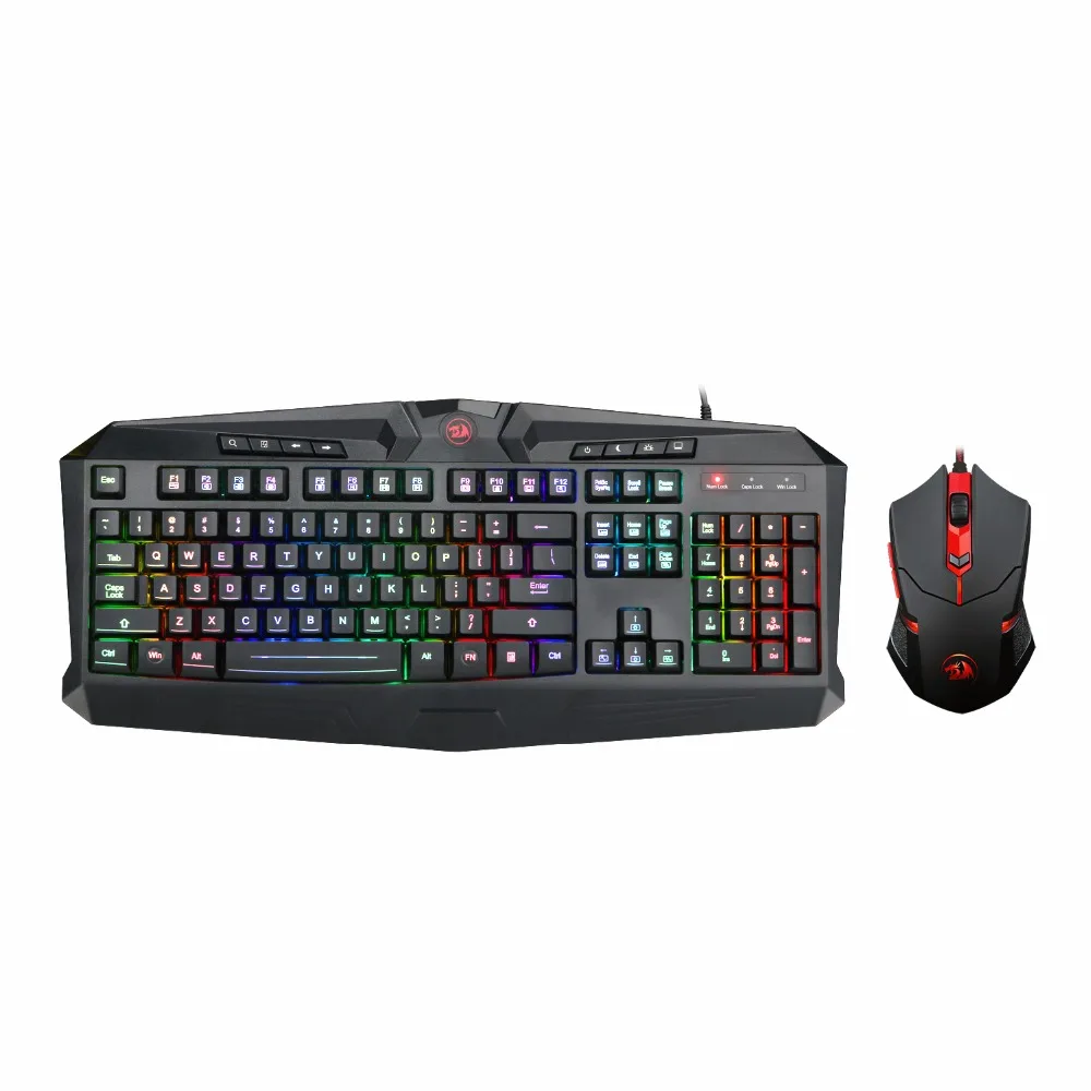 Redragon игровая клавиатура игровая мышь комбинированная S101 RGB светодиодный комплект клавиатура и мышь с подсветкой игровая мышь и клавиатура Бесшумная