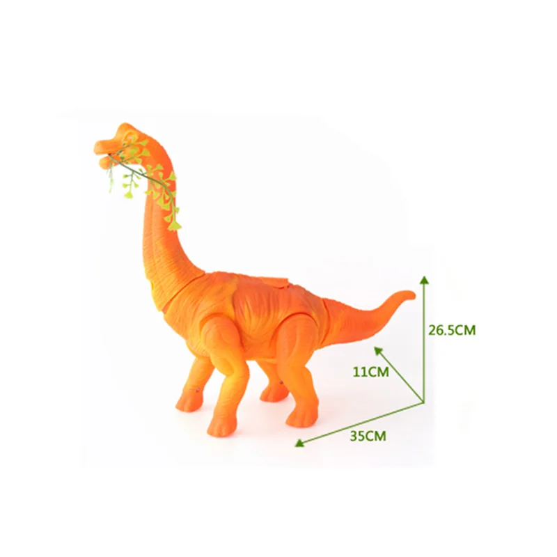 Электрический ходьба откладывать яйца со звуком животные модель 3D проекция Юрского Периода Динозавры Brachiosaurus дети игрушки для малышейрождественский подарок - Цвет: Золотой
