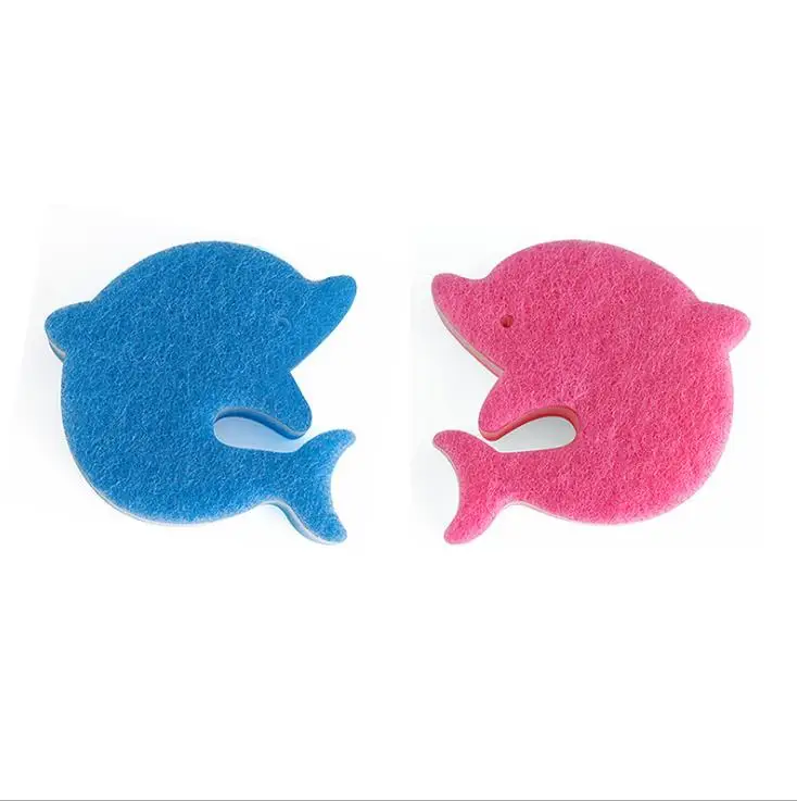 

Household Dolphin-shape Dishwashing Sponge Scrub Brush Kitchen Cleaner NEW