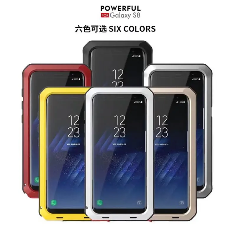 Luxury Doom Armor Heavy Duty Case Metal Case Shockproof Cover For Samsung S5 S6 S6 edge S7 S8 S8plus S9 S9 plus Note 8 case (8)
