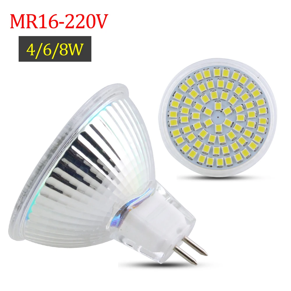 MR16 Светодиодный точечный светильник 36 светодиодный s 54 72 AC 220V стеклянный корпус