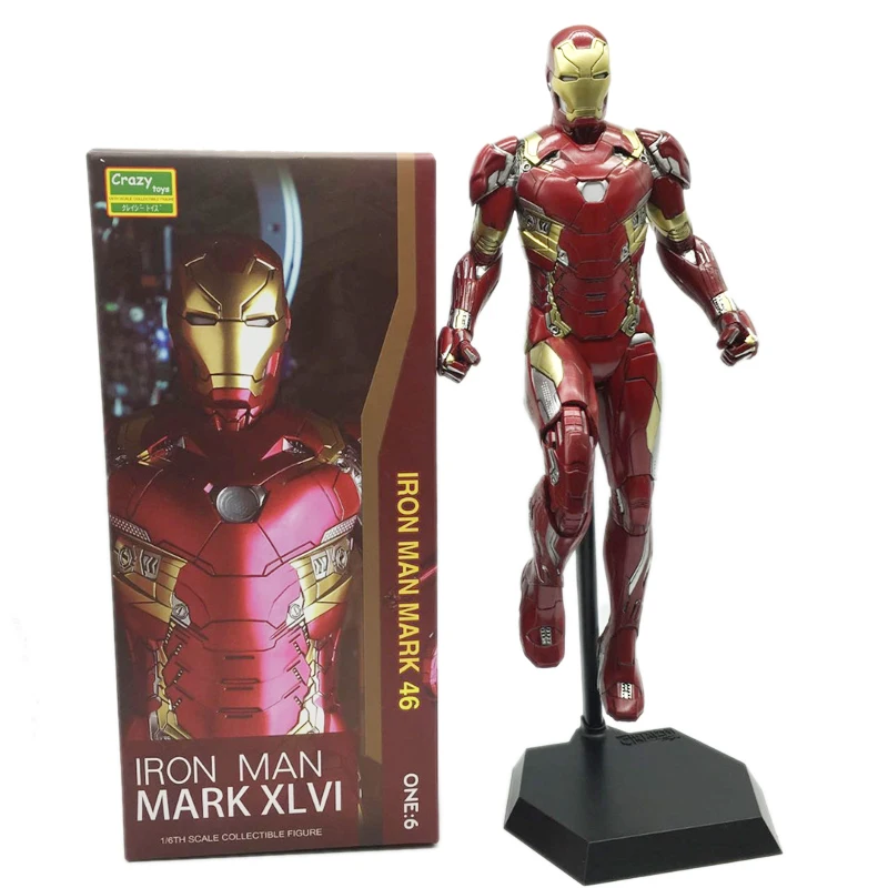 Crazy Toys Iron Man Mark XLVI Action Figure 1 6 scale painted Figure Iron Man Mk46 PVC Action Figures Toy Brinquedos  (5)