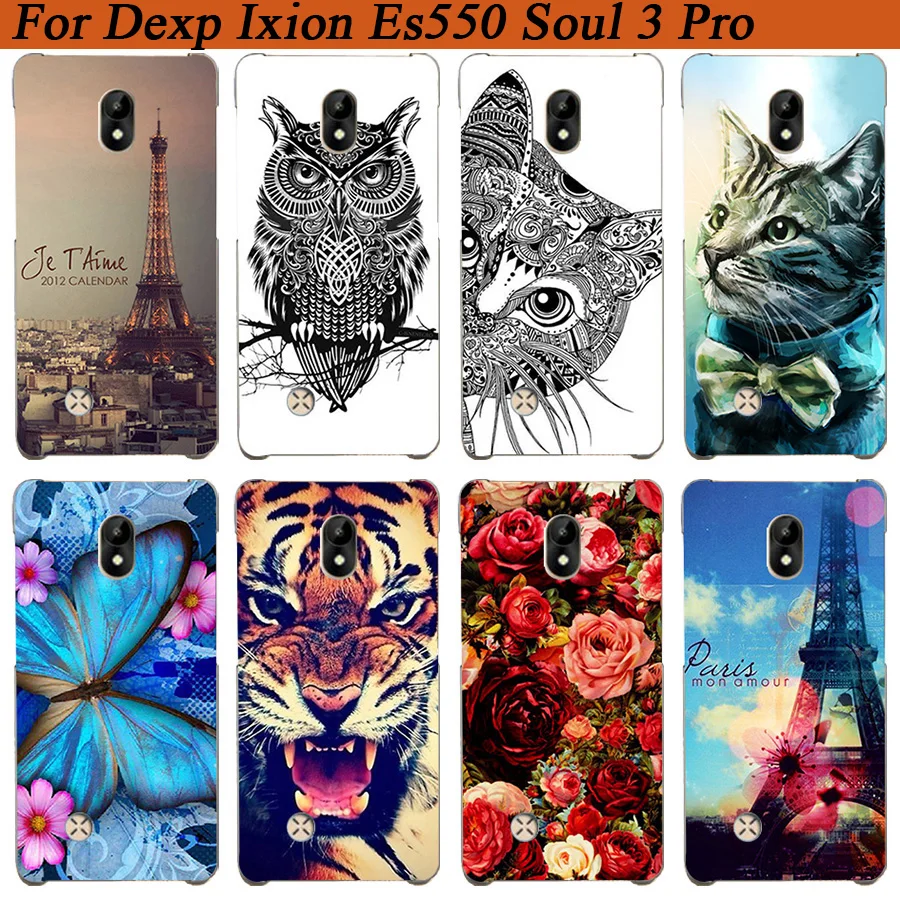 

Soft Tpu Tiger Owl Rose Eiffel Tower Painted Phone Case For Dexp Ixion Es550 Soul 3 Pro Cover Fundas Silicone Phone Sheer