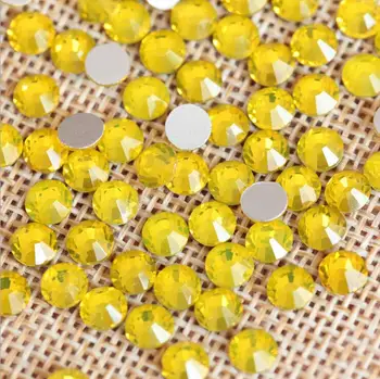 

1440pcs Shiny SS3 SS4 SS5 SS6 SS8 SS10 SS12 SS16 SS20 Yellow Color DIY 3D Nail Art Decorations Flatback Rhinestones Accessories