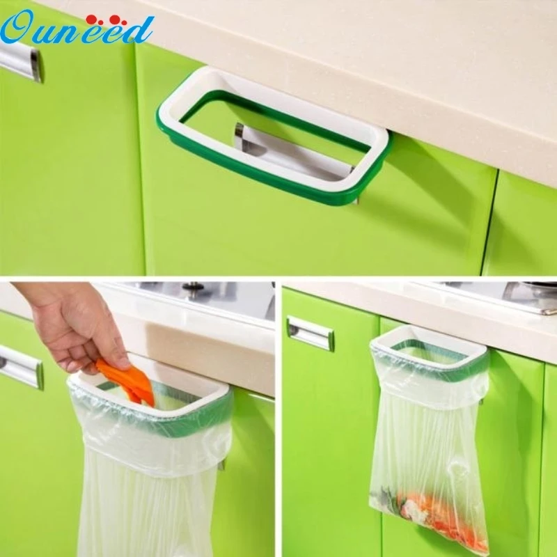 

Ouneed Trash Rack Hanging Kitchen Cupboard Cabinet Tailgate Stand Storage Garbage Bags Rack 1 Piece