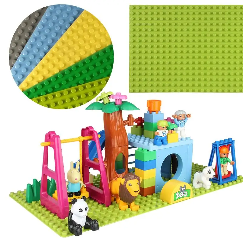 

Hot Big Size Blocks Base Plate 32*16 Dots 51*25.5 cm Baseplate DIY Building Blocks For Children Compatible With Big Size Blocks