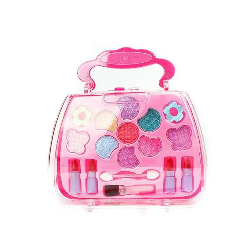 Принцесса макияж набор для детей косметические девушки подарочный набор тени, блеск для губ румян девочка переносная коробка игровой дом игрушка - Цвет: as photo show