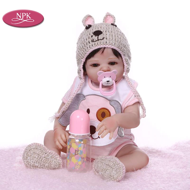

NPK 45CM Full Silicone Body Doll Reborn Baby Girls Soft Vinyl Lifelike Baby Dolls Bath Toy Realistic Newborn Babies Princess