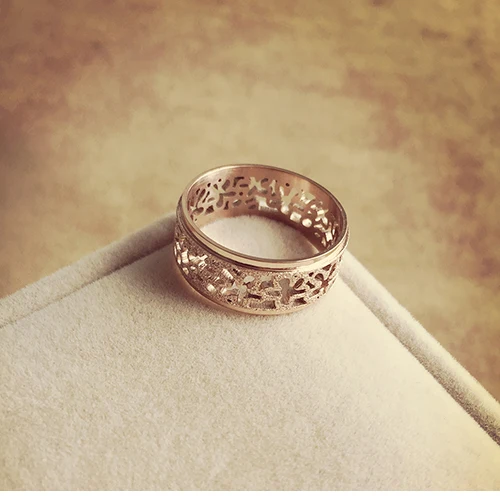 Матовое кольцо великолепные полые уникальный дизайн розовое золото цвет нержавеющая сталь кольца для женщин bague femme anillos ringen подарок