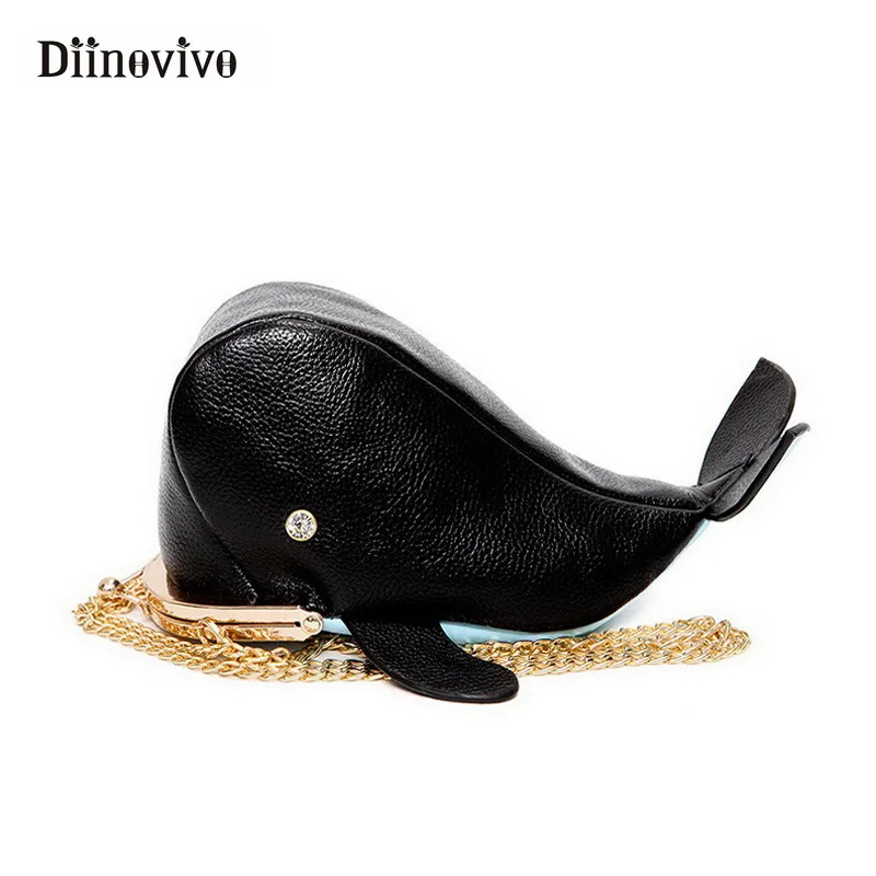 

DIINOVIVO New Whale Women Handbag Funny Simple Brand Multifunction Shoulder Bag Fashion Party Messenger Bags Gift Purse WHDV0425
