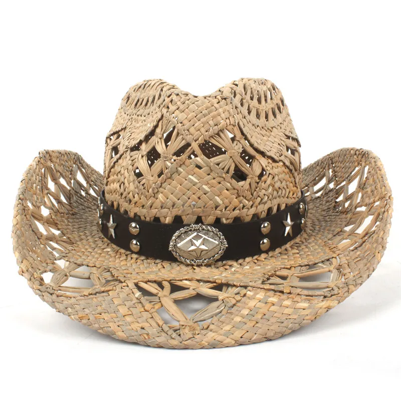 C20-Natural Straw ВС Hat для Womem Для мужчин натуральная солома солнце ковбойской Hombre сомбреро Плетение ручной работы спасатель Шапки дропшиппинг - Цвет: C20-Natural Straw