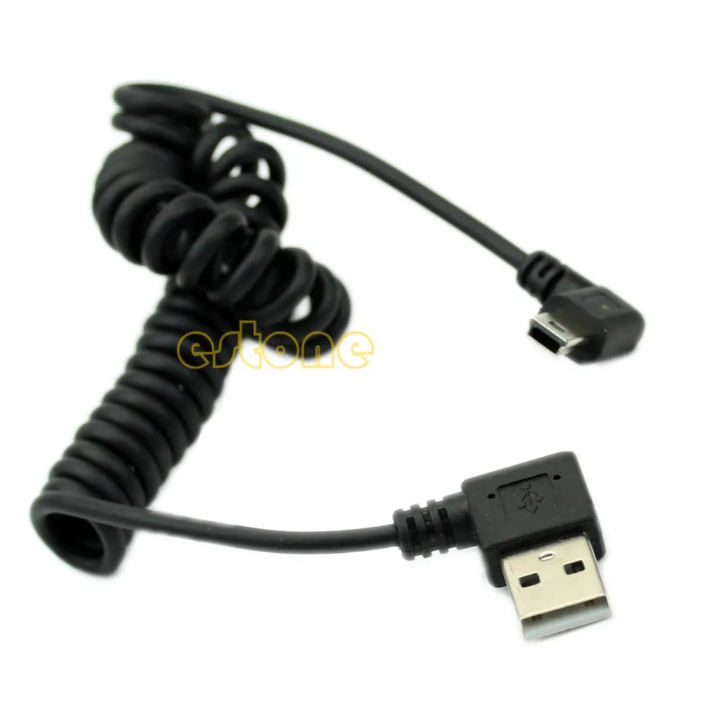 OOTDTY практичный 90 градусов левый угол USB 2,0 A папа-левый угол мини B 5p Мужской кабель