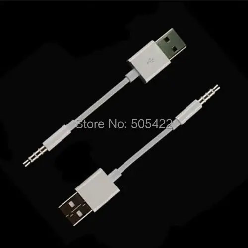 

200pcs/lot White 3.5mm Plug to USB Data Cable Charger Audio Converter Cable For MP3 Mini Speaker Bluetooth Headphones
