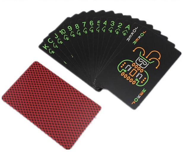 

Pure black paper poker cards glow in the dark noctilucent night luminous playing card set collection cute novelty poker deck