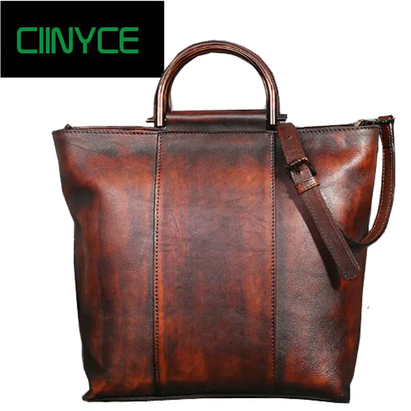 

Brand Genuine Leather Woman Handbags Cowhide Totes hand painting Color Women Shoulder Vintage Crossbody Messenger Bags