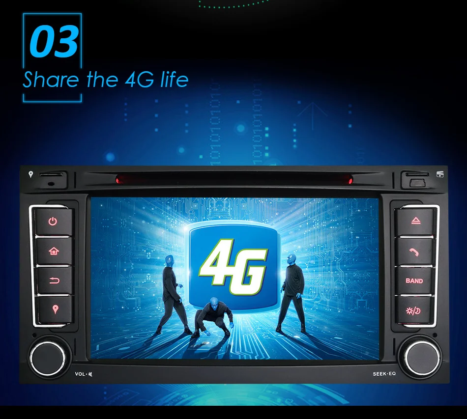 Perfect Eunavi 2 Din Android 9 Car DVD Player GPS Navi For VW/Volkswagen/Touareg/Transporter T5 With Canbus Wifi Stereo Radio FM DSP RDS 6