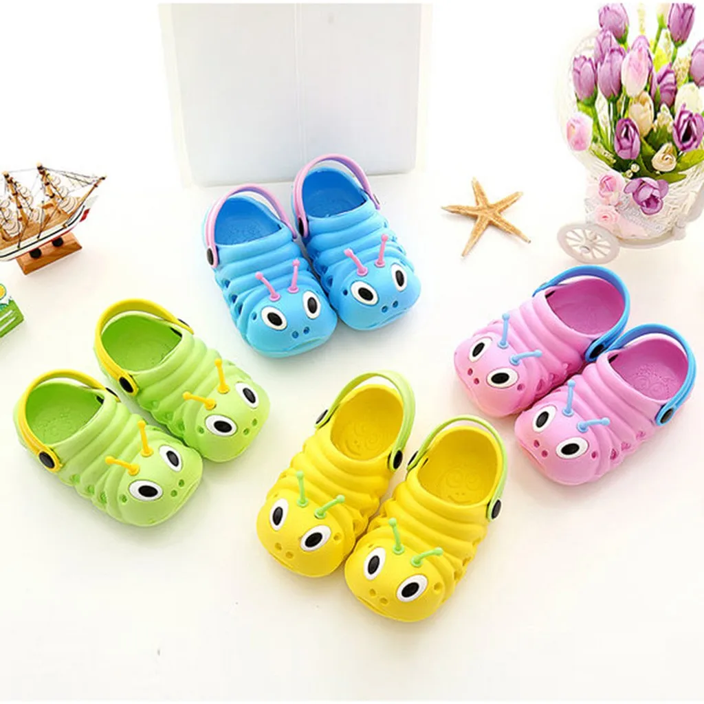 Летние пляжные сандалии с милым рисунком для маленьких мальчиков и девочек; шлепанцы; мягкая Нескользящая детская обувь; Летняя обувь(американский размер