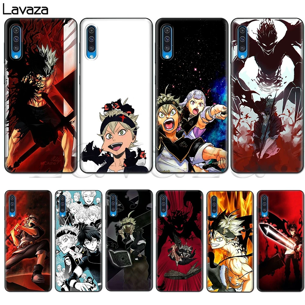 Чехол с черным клевером для Samsung Galaxy A10 A20 A30 A40 A50 A70 A50s A70s Note 10 Plus M10 M20 M30 A01 A11 A21