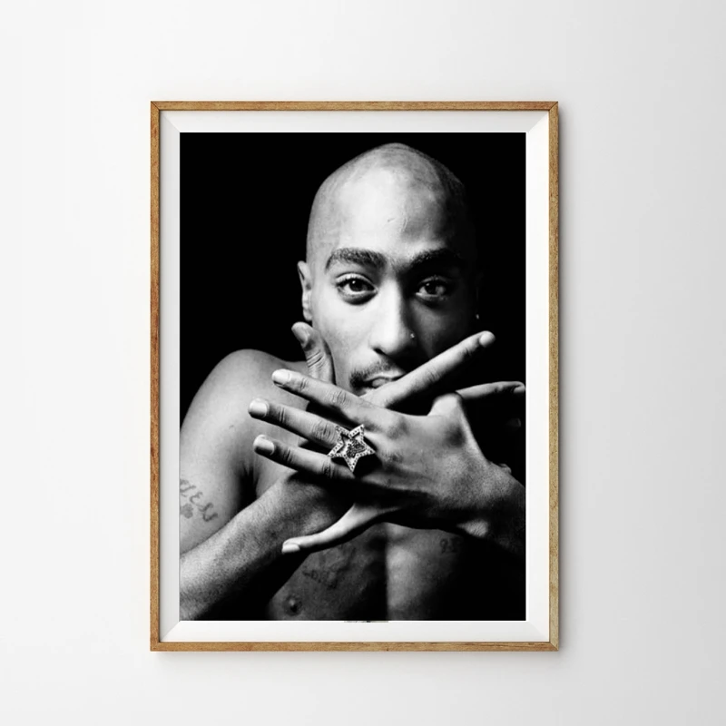 Тупак 2pac плакаты и принты Тупак Амару Шакур рэп лирика холст Художественная живопись гангста рэп картинки домашний Декор стены