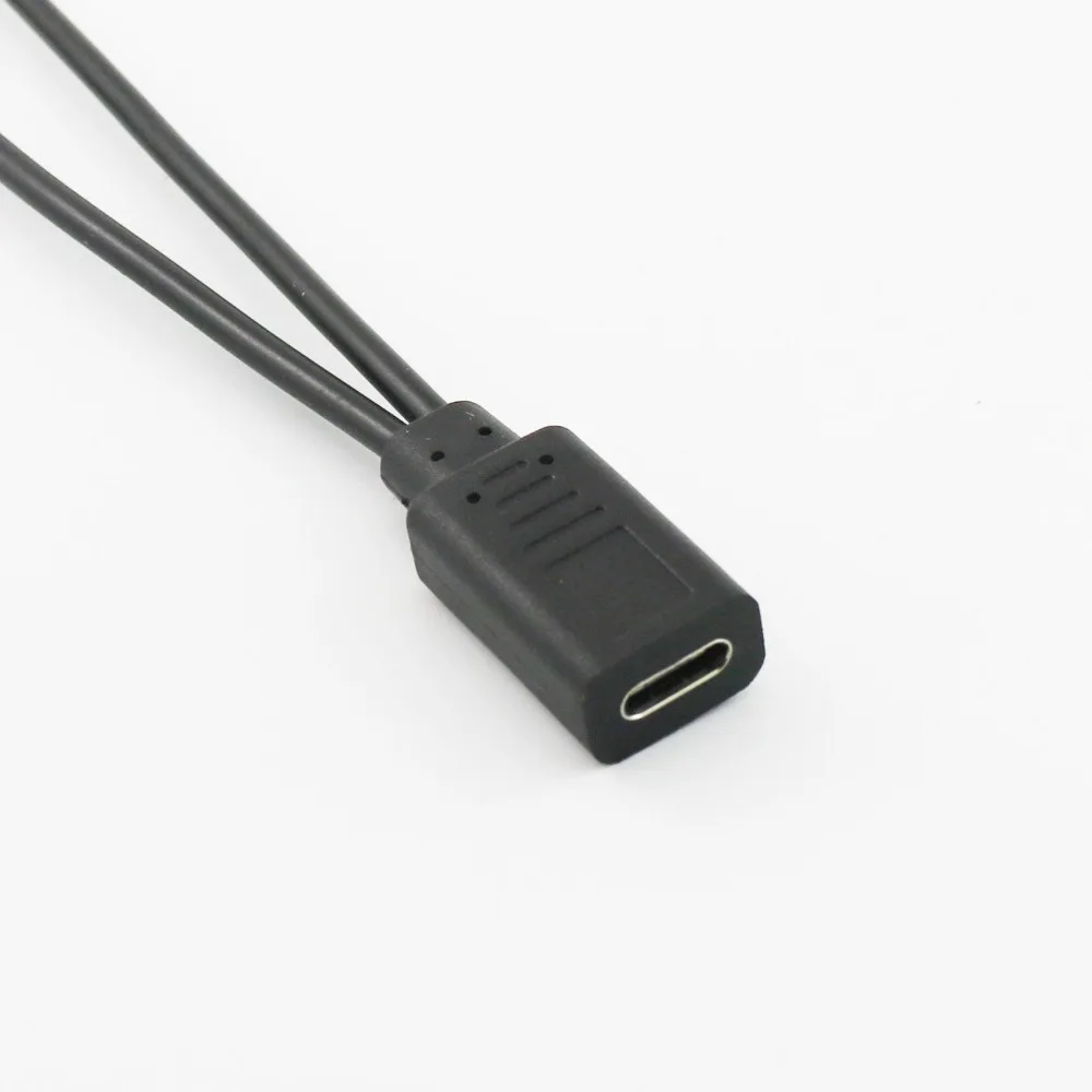 10x USB 3,1 Тип C Женский Джек двойной Micro USB штекер Y сплиттер данных зарядки Соединительный кабель 20+ 30 см