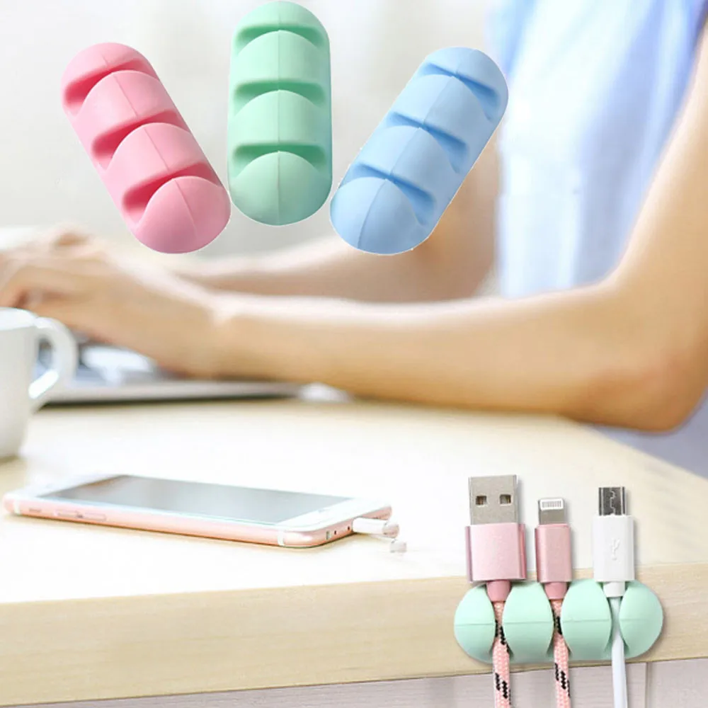 

2 Pcs Desk Set Wire Clip Electrical Wire Fitted Hooks&Rails Data Cable Glands Winder Organizer Tie Mounts Home Office Storage 11